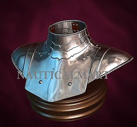 Amazon.com: NauticalMart Medieval Knights Neck Plate Armor Gorget : Clothing, Shoes & Jewelry Armor Medieval, Armor Ideas, Armadura Cosplay, Plate Armor, Medieval Knights, Armor Plate, Female Armor, Historical Armor, Armadura Medieval