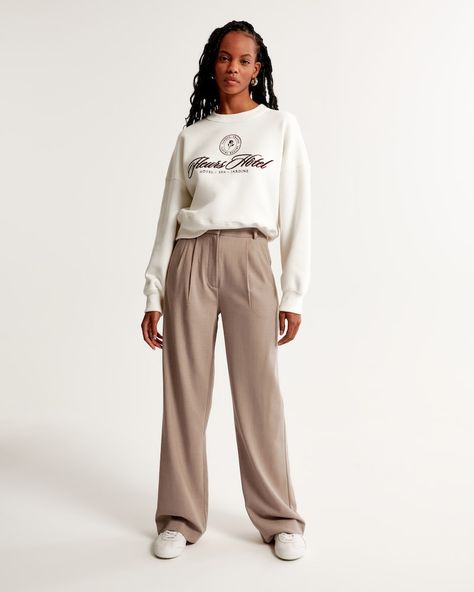 Women's A&F Sloane Lightweight Tailored Pant | Women's New Arrivals | Abercrombie.com Abercrombie Sloan Tailored Pant, Abercrombie Sloane Pant Outfit, Sloane Tailored Pant, Tailored Pants Women, Women's Bottoms, American Clothing, Tailored Pants, Pants Outfit, American Apparel