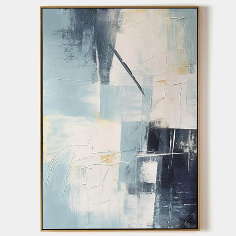 Large Blue Minimalist Canvas Wall Art Gray Blue Texture Painting Blue Living Room Minimalist Wall Decor Wabi Sabi Wall Art, Delivery Company, Free Frames, Plaster Art, Minimalist Wall Decor, Professional Painters, Contemporary Minimalist, Linen Canvas, Minimalist Wall