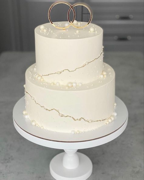 Simple Cake Designs Wedding, Civil Wedding Cake, Cake Wedding Simple, Cake Wedding Elegant, Cake Designs For Wedding, Wedding Torte, Best Cake Designs, Cute Wedding Cakes, Wedding Cake Mariage