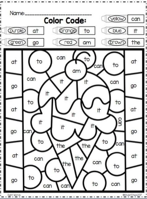 Sight Words For Preschool, Printable Sight Words, Color By Sight Word, Sight Words Worksheets, Preschool Sight Words, Kindergarten Morning Work, Sight Word Coloring, Sight Words Printables, Teaching Sight Words