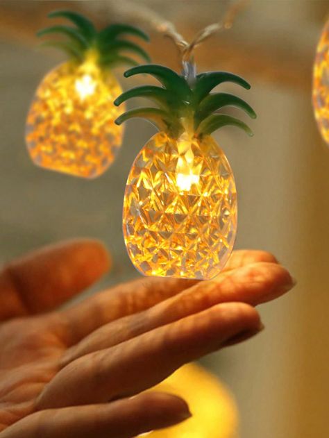 1pc-Pineapple String Lights-Battery Powered,10 Fun Patio Lights, Suitable For Party Bedroom Family Birthday Indoor Outdoor Hawaiian Tropical Tiki Gift Decoration Yellow    PVC     Event & Party Supplies, size features are:Bust: ,Length: ,Sleeve Length: Hawaiian Birthday Party For Adults, Hawaiian Christmas Party, Pineapple Party Decor, Christmas Luau, Tropical Christmas Decorations, Hawaii Birthday Party, Hawaii Birthday, Tiki Lights, Pineapple Lights