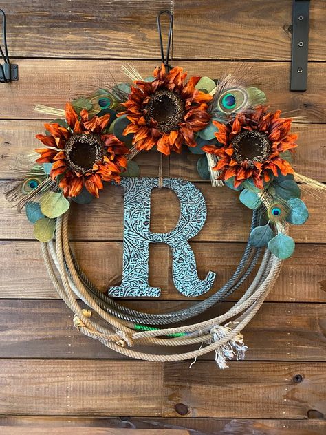 Fall Spin Series 2.0 MULTIPLE DESIGNS Floral Rope Wreath , Western Rope Wreath, Wreath, Lariat Wreath, - Etsy Rope Wreath Western, Lariat Wreath, Lariat Rope Crafts, Rope Wreath Diy, Western Wreaths, Rope Wreath, Rope Projects, Western Crafts, Orange Sunflowers