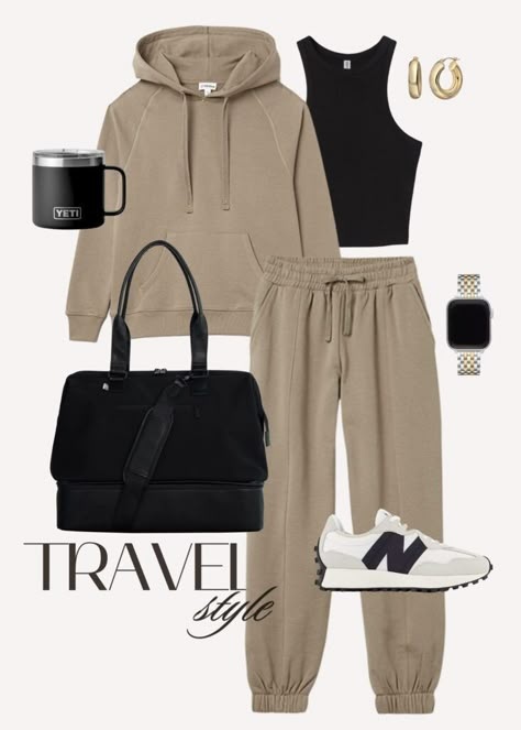 Mode Ab 50, Comfortable Travel Outfit, Airport Travel Outfits, Comfy Travel Outfit, Comfy Travel, Trip Outfits, Weekly Outfits, Mode Casual, Stil Inspiration