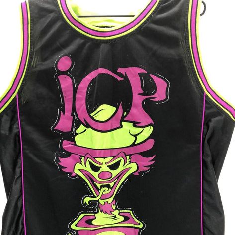 allinthiswall 🦋⚡️ on Instagram: “ICP basketball #riddlebox jersey, psychopatic from 95’ best fit large #wickedclowns #insaneclownposse #allinthiswall 🦋⚡️” Icp Clothing, Icp Concert, Icp Shirts, Clown Posse, Insane Clown Posse, Insane Clown, Concert Tees, Diy Shirt, Concert Outfit