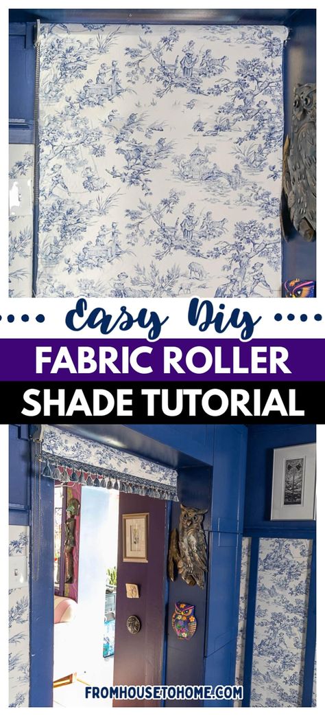 How To Make A DIY Fabric roller shade How To Make Shades For Windows, Diy Fabric Roller Shade, Fabric Roller Shades Diy, Add Fabric To Curtains, Diy Fabric Blinds For Windows, Window Shades Ideas Living Room Fabric, Roll Up Shades Diy, Diy Fabric Shades, How To Make A Roller Blind