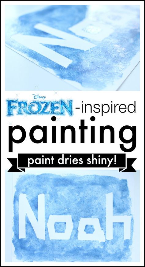 This Frozen-inspired painting activity is perfect for the Frozen movie lover in your house. The paint even dries shiny to look like ice! Frozen Classroom, Frozen Activities, Frozen Crafts, Inspired Painting, Snow Activities, Frozen Movie, Painting Activities, Winter Preschool, Frozen Theme