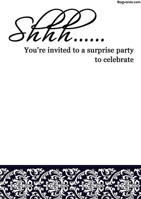 Free Printable Surprise Birthday Invitations – FREE Printable Birthday Invitation Templates – Bagvania Party Invitations Templates, Surprise 50th Birthday Party, Bday Celebration, Surprise Party Invitations, Surprise Birthday Invitations, Free Printable Invitations Templates, 50th Birthday Party Invitations, Surprise Birthday Party, Retirement Party Invitations