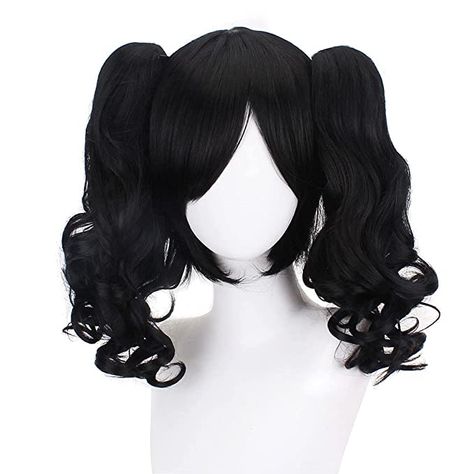 Pigtail Wig, High Pigtails, Ridonculous Race, Kitty Costume, Wigs Party, Black Cosplay Wig, Celestia Ludenberg, 2 Aesthetic, Black Hair Wigs