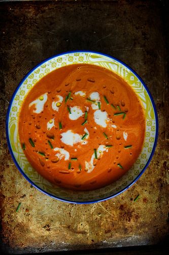 Smoky Roasted Red Pepper, Carrot Harissa Soup- Vegan Carrot Harissa, Harissa Soup, Soup Carrot, Harissa Recipes, Soup Vegan, March 7th, Carrot Soup, Roasted Red Pepper, Soup And Stew