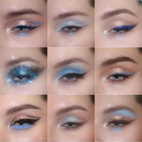 Baby Blue Eyeshadow, Maquillage On Fleek, Face Charts, Make Up Tutorials, Swag Makeup, Ethereal Makeup, Makijaż Smokey Eye, Edgy Makeup, Makeup Eye Looks