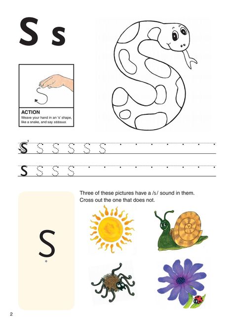 Jl772 jolly phonics pupil book 1 (colour in print letters) Jolly Phonics S Sound Worksheet, Jolly Phonics Group 1 Activities, Jolly Phonics Worksheets Group 1, S Jolly Phonics, Jolly Phonics Worksheets, S Phonics, Jolly Phonics Printable, Jolly Phonics Activities, Teach English To Kids