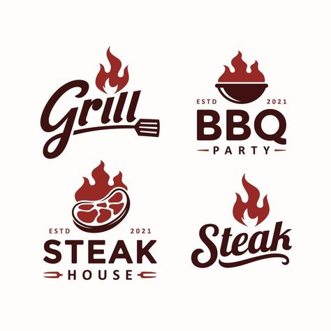 Steak Logo Design, Steak Logo, Bbq Logo, Bbq Steak, Flyer And Poster Design, Wedding People, Heart Tree, Bbq Party, Cityscape Photos