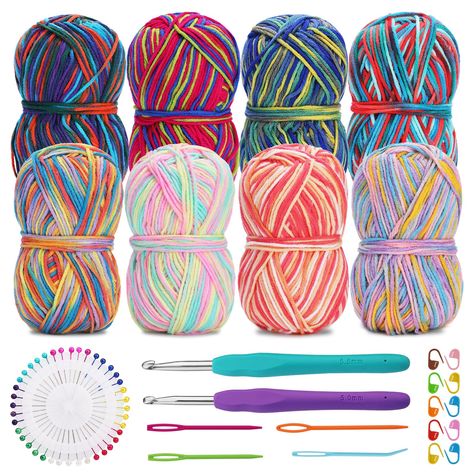 PRICES MAY VARY. ✨Crochet Milk Cotton Kit: Crochet Yarn Set Including 8 x mixed color milk cotton yarn,10 x stitch markers,40 x color positioning needle,4 x Yarn Needles(random color),1 x soft shank crochet hook 5.0 mm(random color),1 x soft shank crochet hook 5.5 mm(random color), Meet all kinds of DIY crocheting needs. ✨Mixed Colour: Crochet Yarn has kind of 8 colors, Each cake of yarn weighs 1.7oz (50G), which can meet your different crochet needs. ✨Easy To Do: Comes with a yarn crochet hook Milk Cotton Yarn, Crochet Hook, Amazon Art, Yarn Needle, Soft Yarn, Random Color, Sewing Stores, Yarn Colors, Crochet Yarn