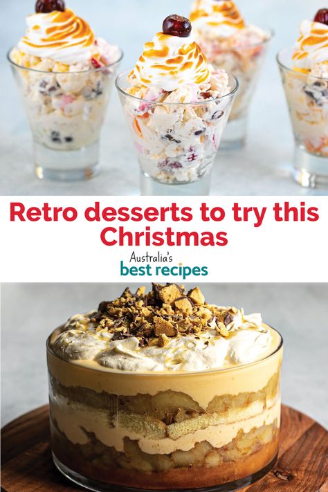 Tis the season to go old-school! Take a trip down memory lane with these delicious retro Christmas desserts, perfect for sharing with the family and baking with the kids. Pudding For Christmas, Old School Baking Recipes, Royal Desserts, Christmas Desserts For A Crowd, Cupcakes Images, Old School Desserts, Aussie Recipes, Xmas Sweets, Christmas Desert