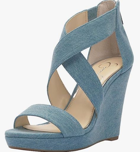 Heel measures approximately 4.5 inches" Synthetic/leather Imported Foam sole Heel measures approximately 4.5" Platform measures approximately 1 inch Jessica Simpson Shoes, Same Style, Luxury Store, Style Home, Wedge Sandal, Platform Wedges, Pharmacy Gifts, Synthetic Leather, Western Boots