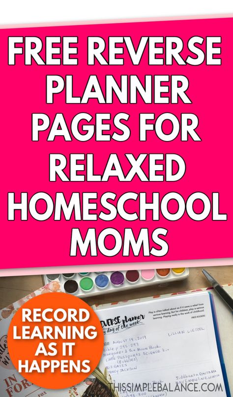 FREE Weekly Printable Homeschool Reverse Planner Pages - record learning as it happens! #unschooling #relaxedhomeschooling Mom Planner Printables Free, Free Homeschool Planner, Study Planner Printable Free, Printable Homeschool Planner, Project Planner Printable, Meal Planner Printable Free, Relaxed Homeschooling, Free Planner Templates, Weekly Planner Free Printable