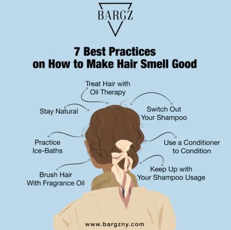 There are different remedies to consider before consulting a doctor that you can explore and try. Utilizing natural home remedies can be done initially to solve (minor) smelly hair issues. Here are 7 Tips to Make Your Hair Smell Good. Read more -> https://bargzny.com/blogs/blog-posts/7-best-practices-on-how-to-make-hair-smell-good Shampoos That Make Your Hair Smell Good, How To Not Smell Bad, How To Make Your Hair Smell Good, Make Hair Smell Good, How To Always Smell Good, Hair Smelling Good, Make Your Hair Smell Good, Hair Smell Good, Smelly Scalp