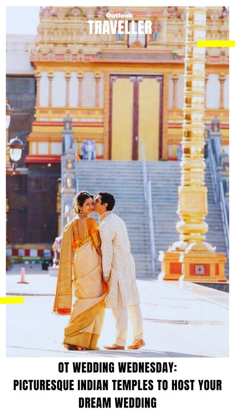 #OutlookTraveller #WeddingSeason #Travel #BeautifulDestinations #SouthIndia #TamilNadu #AndhraPradesh #MadhyaPradesh Simple Temple Wedding Indian, Temple Wedding Indian, Badrinath Temple, Meenakshi Temple, Meenakshi Amman, Wedding Destinations, Stunning Architecture, Wedding Indian, Temple Wedding