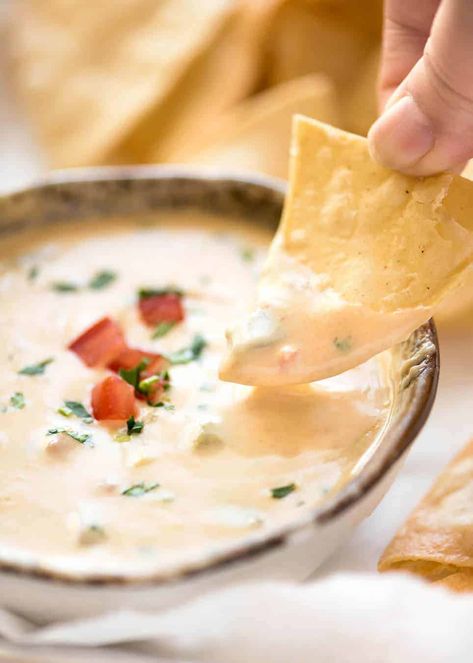 Life Changing Queso Dip (Mexican Cheese Dip) | RecipeTin Eats Queso Dip Mexican, Mexican Cheese Dip, Cheese Dip Mexican, Hot Corn Dip, Queso Dip Recipes, Queso Recipe, Recipetin Eats, Recipe Tin, Queso Dip