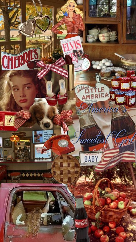 autumn americana ❤️🍂 #autumnaesthetic #autumn #america #americanaaesthetic #americana #lanadelrey #lanadelreyaesthetic #vintage #50saesthetic #red #redaesthetic Autumn America, 50’s Aesthetic, Vintage Americana Aesthetic, 50s Aesthetic, 60s Aesthetic, Americana Aesthetic, California Baby, Christmas Collage, Cherry Cola