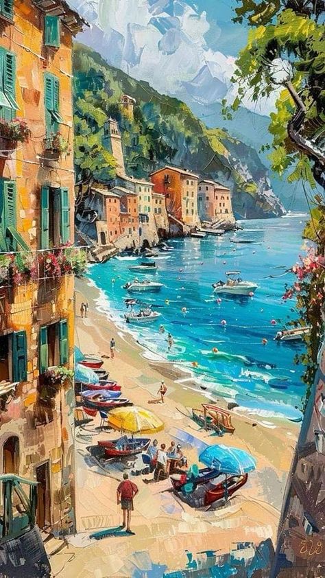 Italian Summer Painting, Italian Wallpaper Iphone, Italian Summer Wallpaper, Italy Sketches, Italy Wallpaper, Italian Wallpaper, Studio Ghibli Background, Picture Wallpaper, Watercolor Architecture