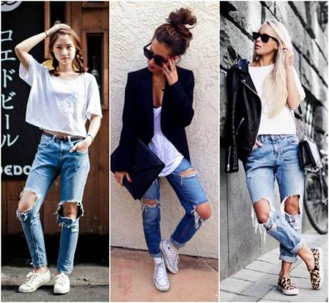 Looks Com All Star, Fashion Closet, Destroyed Jeans, Wearing Clothes, Outfit Casual, Ripped Jean, All Star, Outfit Of The Day, Capri Pants