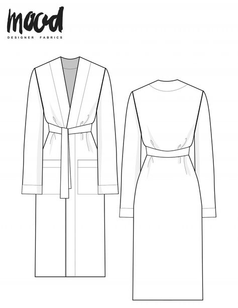 How To Draw Cardigan, Bathrobe Pattern, Swimwear Sewing, Teaching Sewing, Sewing Patterns Free Women, Free Pdf Sewing Patterns, Beginner Sewing Patterns, Free Sewing Patterns, Fashion Templates