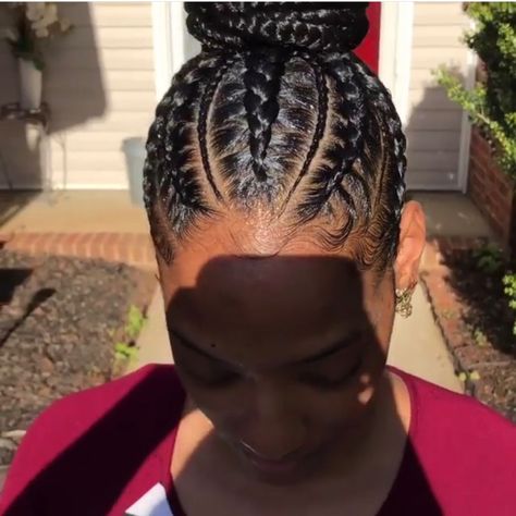 Feed In Braids Updo Buns, Cornrow Updo Hairstyles Buns, Feed In Braids Ponytail Bun, Feed In Braids Cornrows Bun, Braided Up Do, Feed In Braids Hairstyles Updos, Cornrows With Bun, Braids With Buns, Stitch Braids Into Bun