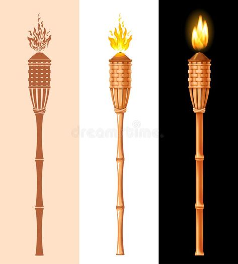 Bamboo Tiki Torch Set. Tiki torch set. Burning beach bamboo torch in different s #Sponsored , #ad, #ADVERTISEMENT, #Torch, #Bamboo, #beach, #Set Tiki Torch Drawing, Tiki Torch Tattoo, Hawaiian Symbols, Torches Tiki, Hoco 2023, 3d Vector Illustration, Graphic Cartoon, Surf Vintage, Tiki Tiki