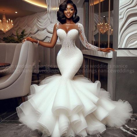 Lobola Celebration, African Bridal Dress, Glam Wedding Dress, Wedding Dresses Mermaid Sweetheart, Wedding Dresses Ideas, 2024 Wedding Dresses, Wedding Dress Bustle, Wedding Dresses 2024, Classy Gowns