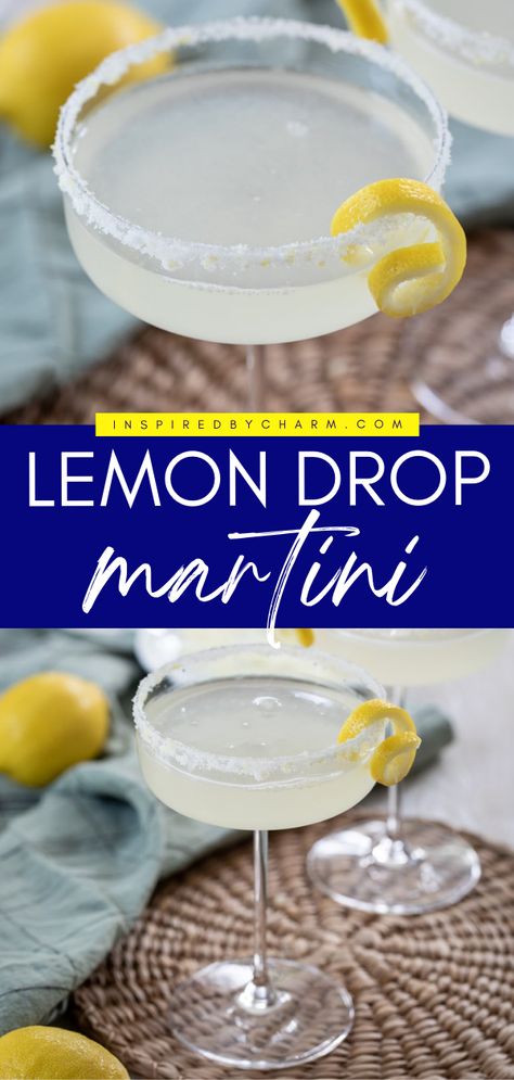 This vodka martini is an easy cocktail to make at home! 4 ingredients are all you need for this classic. Perfectly sweet and tart, this lemon drop martini recipe is a crowd-pleaser! Whip up a big batch of this fun alcoholic drink for a party! Lemon Martini, Lemon Vodka, Lemon Drop Martini, Boozy Drinks, Sweet Tart, Mixed Drinks Recipes, Martini Recipes, Cocktail Drinks Recipes, Martini Cocktail