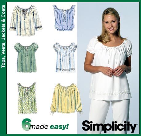 Simplicity 8741 from Simplicity patterns is a peasant-style blouse sewing pattern Women’s Clothing Patterns, Peasant Top Pattern, Peasant Blouses Pattern, Robe Diy, Tunic Sewing Patterns, Plus Size Sewing Patterns, Blouse Sewing, Sewing Blouses, Sewing Tops