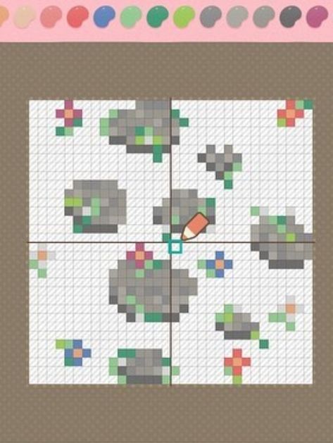 Animal Crossing Custom Design Tutorial, Acnh Pattern Tutorial, Acnh Wallpaper Designs Grid, Animal Crossing Design Pattern Grid, Acnh Clothes Pattern Grid Cottagecore, Animal Crossing Pattern Grid, Acnh Paths Designs Grid, Pattern Animal Crossing New Horizon, Animal Crossing Design Grid