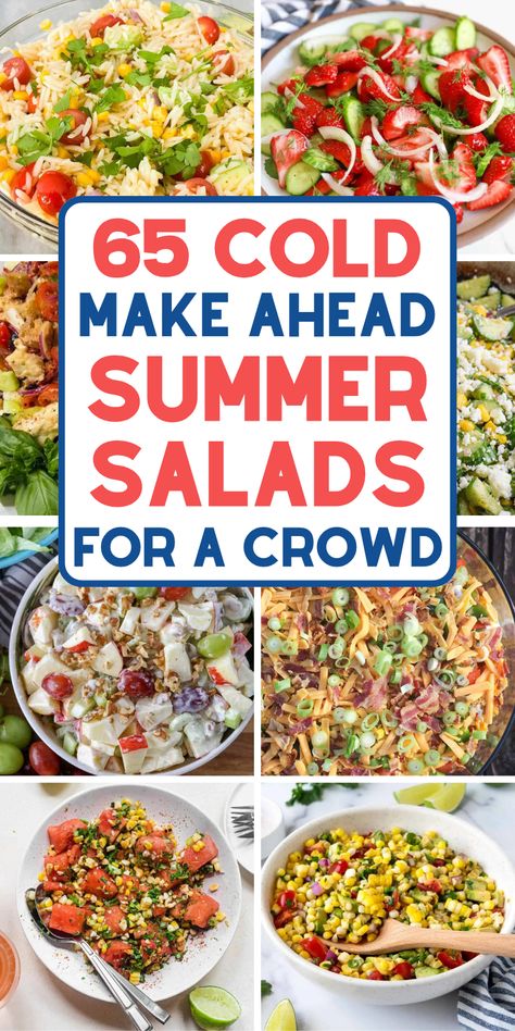 easy summer recipes for a crowd Non Refrigerated Side Dishes, Salad For Barbecue, Dishes To Bring To A Bbq, Barbecue Salads Side Dishes, Cookout Vegetable Side Dishes, Sides With Sandwiches Ideas, Cold Summer Sides, Grill Out Side Dishes, Bbq Side Dishes For A Crowd Parties