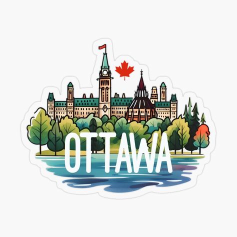 Get my art printed on awesome products. Support me at Redbubble #RBandME: https://www.redbubble.com/i/sticker/Ottawa-Ontario-Canada-by-HowToCanadian/155297348.O9UDB?asc=u Colourful Illustration, Ottawa River, Stickers Vintage, City Family, Ottawa Canada, Visit Canada, Ottawa Ontario, Album Scrapbooking, Local Travel