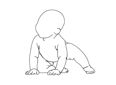 Cute baby single-line art drawing contin... | Premium Vector #Freepik #vector #mother-baby #baby-love #baby-care #baby-hand Anime Babies, Line Vector, Baby Drawing, Childrens Books Illustrations, Single Line, Anime Baby, Iconic Photos, Tattoo Stencils, Number 2