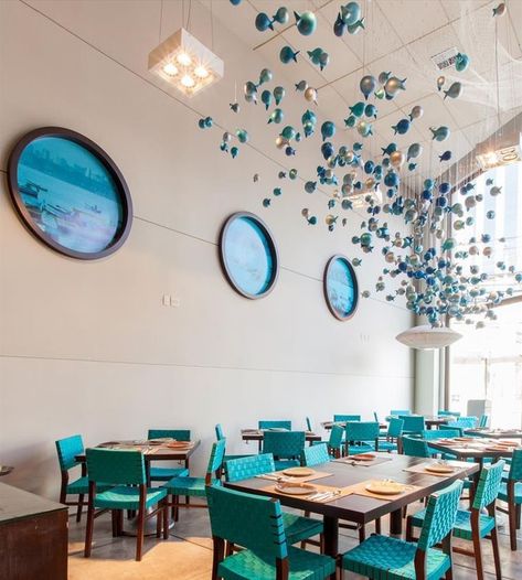 Fish Restaurant Design, Seafood Restaurant Interior, Resturant Design, Seafood Shop, Modern Restaurant Design, Best Seafood Restaurant, Greek Restaurants, Interior Design Guide, Restaurant Concept