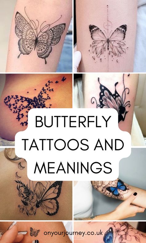 Yellow Butterfly Tattoo, Tattoo Papillon, Purple Butterfly Tattoo, Small Wave Tattoo, Blue Butterfly Tattoo, Unique Butterfly Tattoos, Butterfly Tattoo On Shoulder, Butterfly Tattoo Meaning, About Butterfly