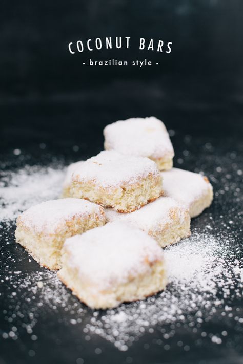 Brazilian coconut bars - The House That Lars Built Coconut Bar, Brazilian Recipes, Coconut Desserts, Coconut Bars, Delicious Deserts, Brazilian Style, Coconut Recipes, Brazilian Food, Eat Dessert First