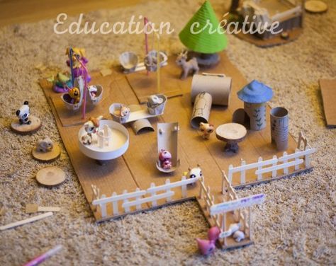 Cardboard Playground, Lps Crafts, Education Creative, Kids Backyard Playground, Lps Littlest Pet Shop, Cardboard House, Backyard For Kids, Diy Cardboard, Cardboard Crafts