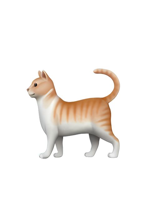 The emoji 🐈 depicts a small, cute, and fluffy cat with pointy ears, whiskers, and a pink nose. The cat is facing forward and has its mouth closed. Its fur is orange with white accents on its face, chest, and paws. The overall appearance of the emoji is friendly and playful. Cat Emoji Iphone, Iphone Emoji Png, Stiker Macbook, Emojis Iphone, Aesthetic Emoji, Apple Emojis, Emoji Copy, Emoji Stickers Iphone, Emoji Cat