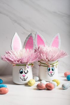 Oui Yogurt Jars Ideas Easter, Oui Yogurt Jars Ideas, Oui Jars, Oui Yogurt, Eco Friendly Easter, Yogurt Jars, Yoplait Yogurt, Crafts With Glass Jars, Easter Garland