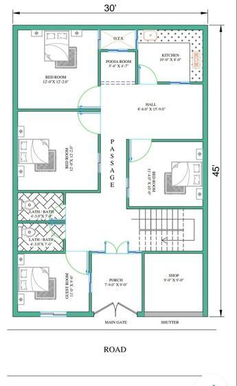 Smart House Plans, House Plan Ideas, 30x50 House Plans, 20x30 House Plans, 20x40 House Plans, 30x40 House Plans, 2bhk House Plan, Indian House Plans, Little House Plans