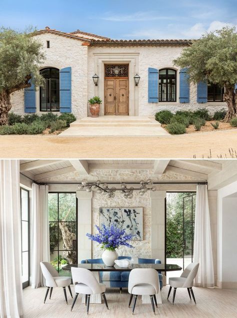 Luxury Home with French Country Style Architecture - Newport Beach, California French Coastal Style, French Country Coastal, French Beach House, French Coastal Decor, Country Style Architecture, Coastal French Country, French Mediterranean, Beach Houses Architecture, Stone Villa