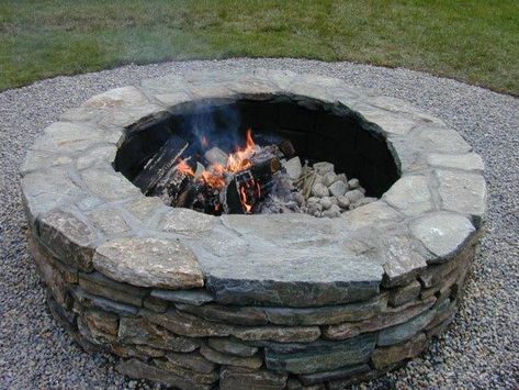 Sand Fire Pits, Fire Pit Materials, Pavers Backyard, Fire Pit Ring, Fire Pit Furniture, House Backyard, Stone Fire Pit, Patio Fire Pit, Fire Pit Area