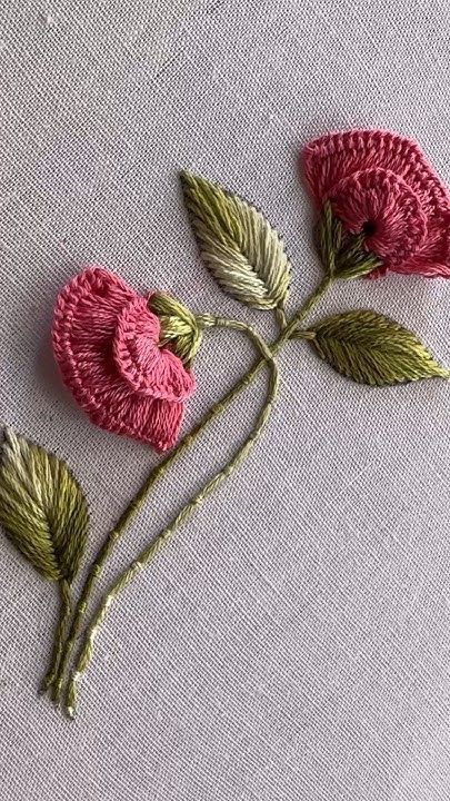 Beautiful flower embroidery||hand embroidery short video|embroidery short video|embroidery Embroidery On Satin Fabric, Video Embroidery, Textile Art Embroidery, Easy Crochet Stitches, Hand Embroidery Videos, Embroidery Hand, Embroidery Stitches Tutorial, Embroidery Videos, 3d Embroidery