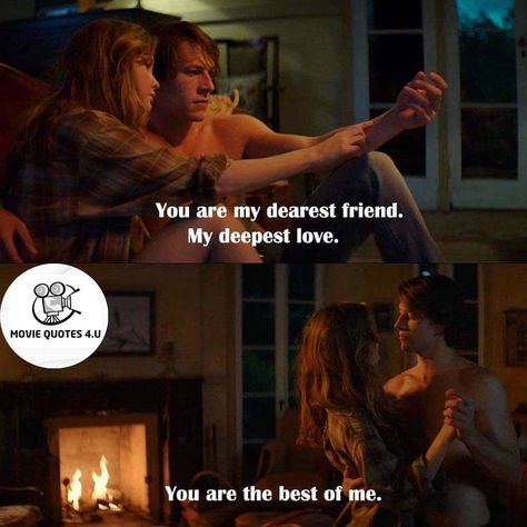 MovieQuotes4.u on Instagram: “You are the best of me The best of me IMDb rating : 6.7/10 ⭐️⭐️⭐️⭐️⭐️⭐️ Edit by me 🖋 #quotes #moviequotes #romance #lovequotes The Best Of Me Movie, Deep Love, Dear Friend, Movie Quotes, Love Quotes, Romance, Good Things, Books, Quotes