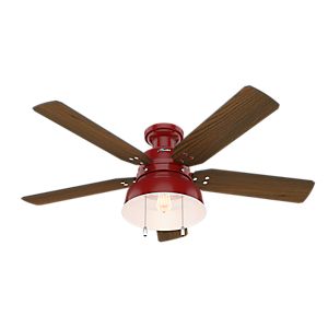 Mill Valley Outdoor Low Profile with Light 52 inch Red Ceiling, Hugger Ceiling Fan, Hunter Ceiling Fans, Hunter Fans, 52 Inch Ceiling Fan, Farmhouse Ceiling Fan, Hunter Fan, Outdoor Fan, Mill Valley