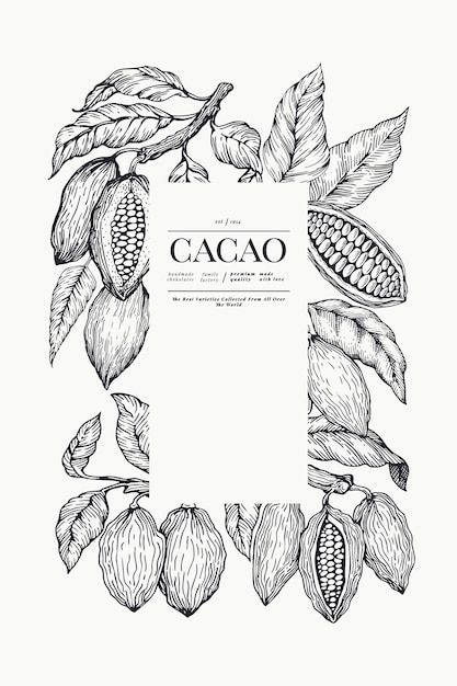 Cocoa Plant, Mises En Page Design Graphique, Chocolate Packaging Design, Cocoa Beans, Chocolate Packaging, Creative Packaging Design, Hand Drawn Illustration, Illustration Vintage, Botanical Drawings